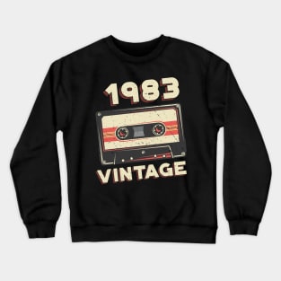 Vintage 1983 Retro Cassette Tape 37th Birthday Crewneck Sweatshirt